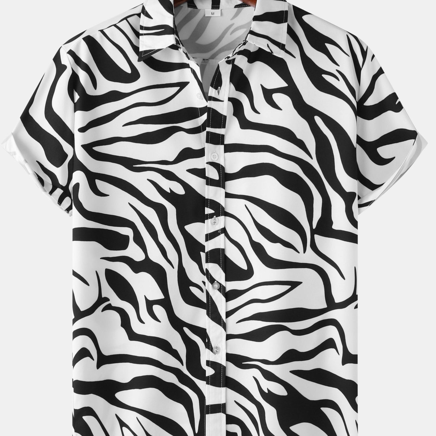 Herren Kurzarm Resort Hemd mit Zebra Muster – Modisches Statement für Freizeit und Urlaub