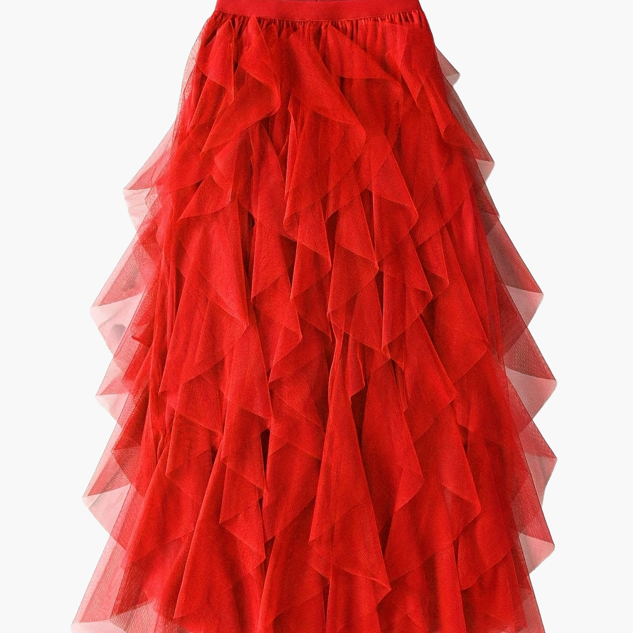 Women's Maxi Skirt with Ruffle Layers – Elegant Tulle Skirt for Formal Occasions