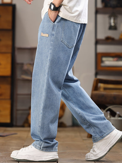 Men's Relaxed Fit Jeans Joggers with Drawstring for Casual Leisure Looks