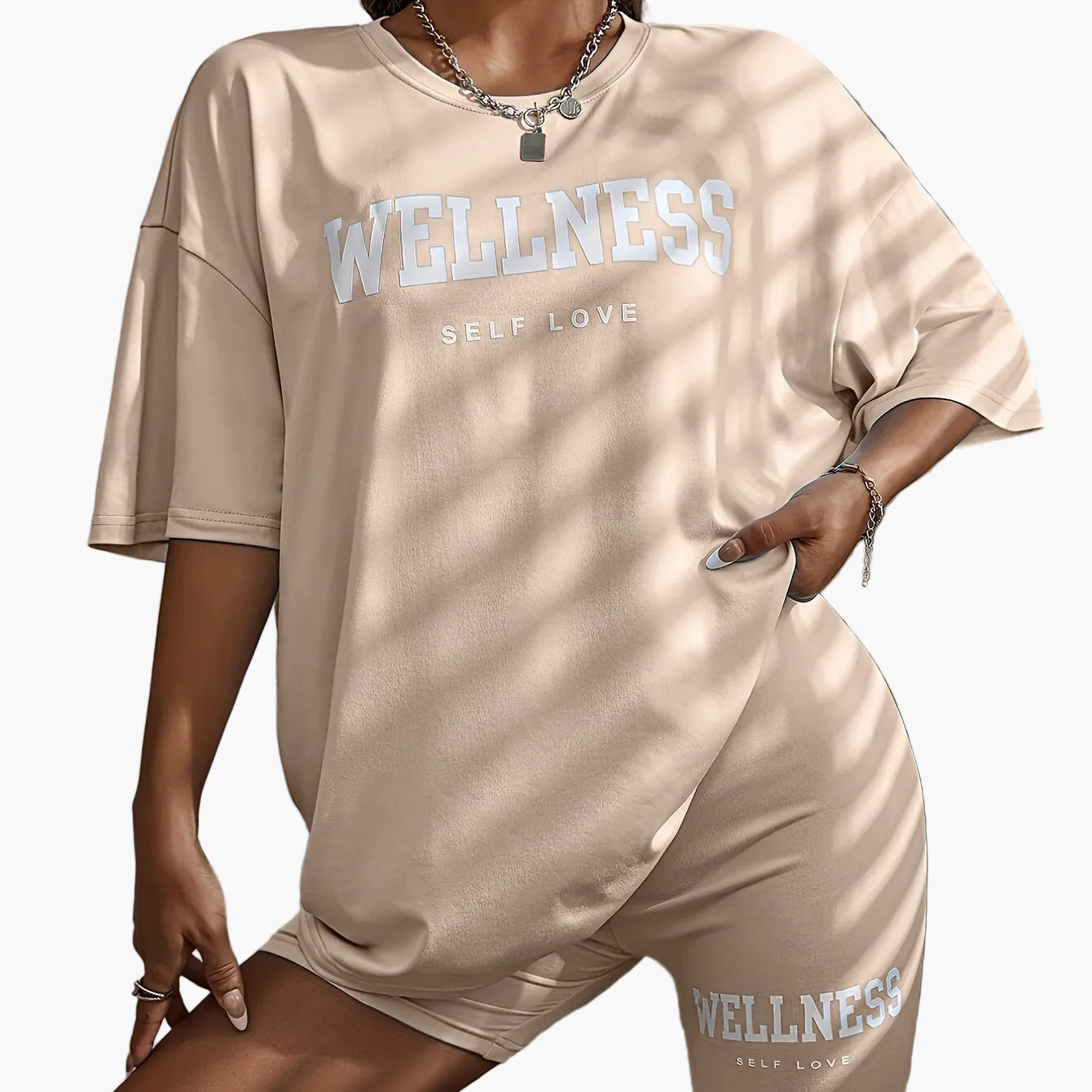Women's Wellness Oversize Lounge Set – Relaxation & Casual Look with Statement Print