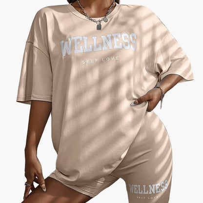 Women's Wellness Oversize Lounge Set – Relaxation & Casual Look with Statement Print