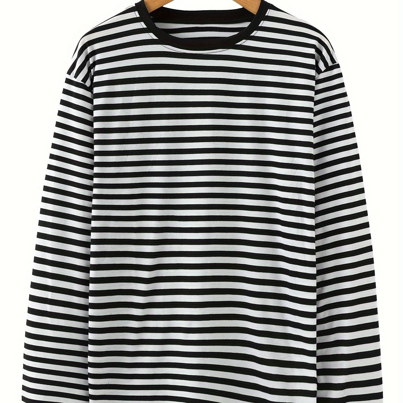 Striped long-sleeve crew-neck shirt for women and men