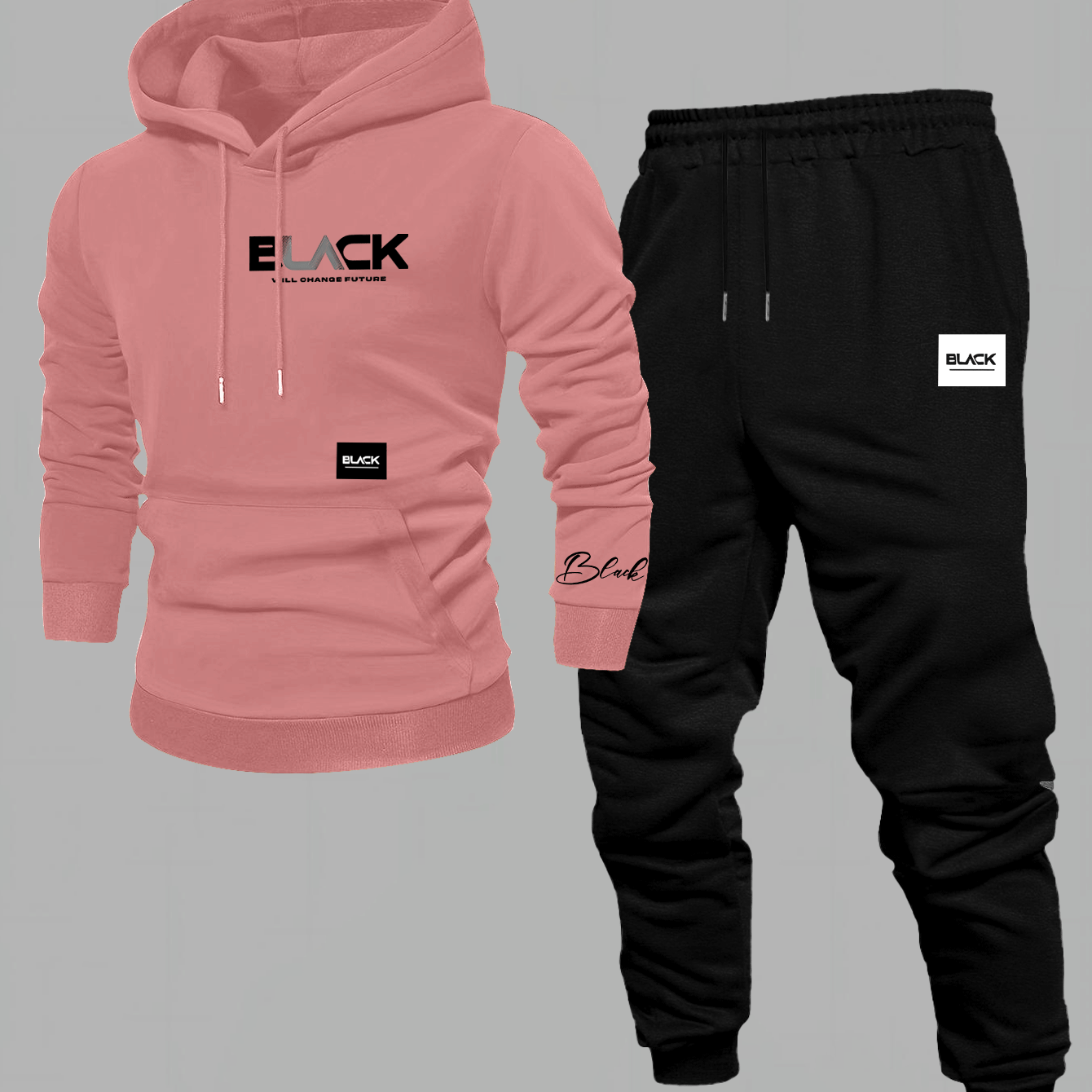 Unisex Trainingsanzug Set mit Kapuzenpullover und Jogginghose - Mehrfarbig