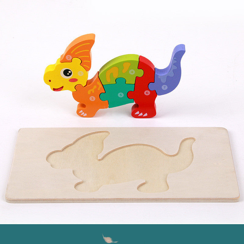 Children's 3D Dinosaur Wooden Puzzle – Educational Toy & Motor Skills Training