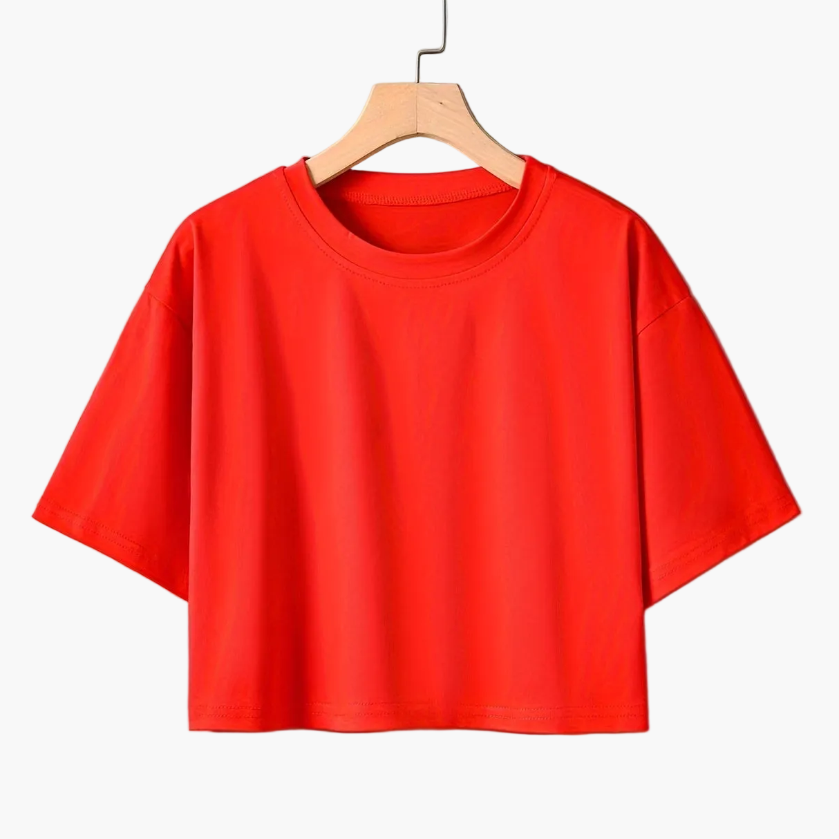Women's Cropped Short-Sleeve T-Shirt, Casual, Perfect for Summer