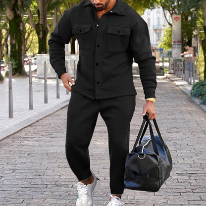 Jamie – Slim Single-Breasted Suit in Solid Color Design for Men