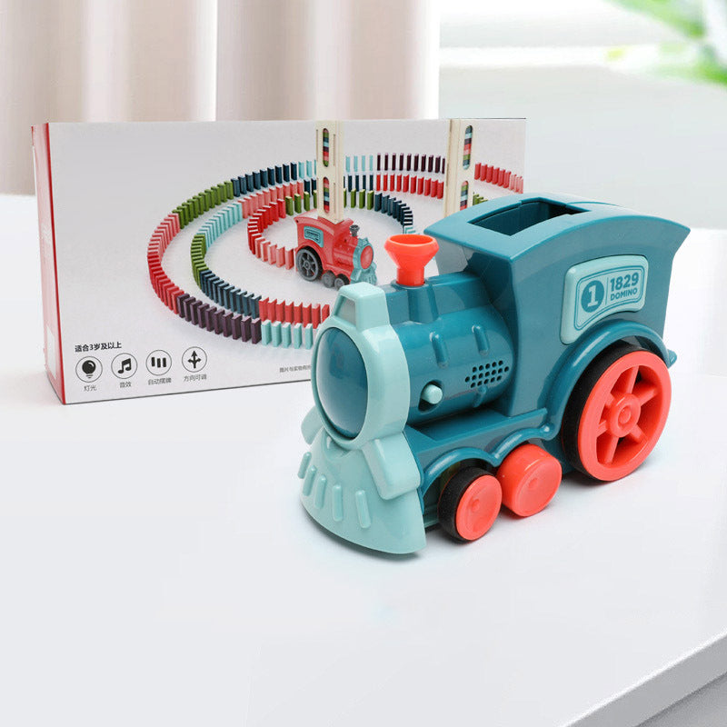 Domino pull toy for children – creative learning game, automatic domino placer, educational toy