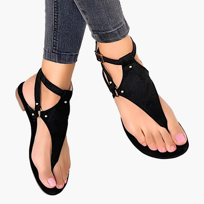 Women's Sandals – Fashionable T-Strap Sandals with Buckle Closure for Everyday and Leisure Use