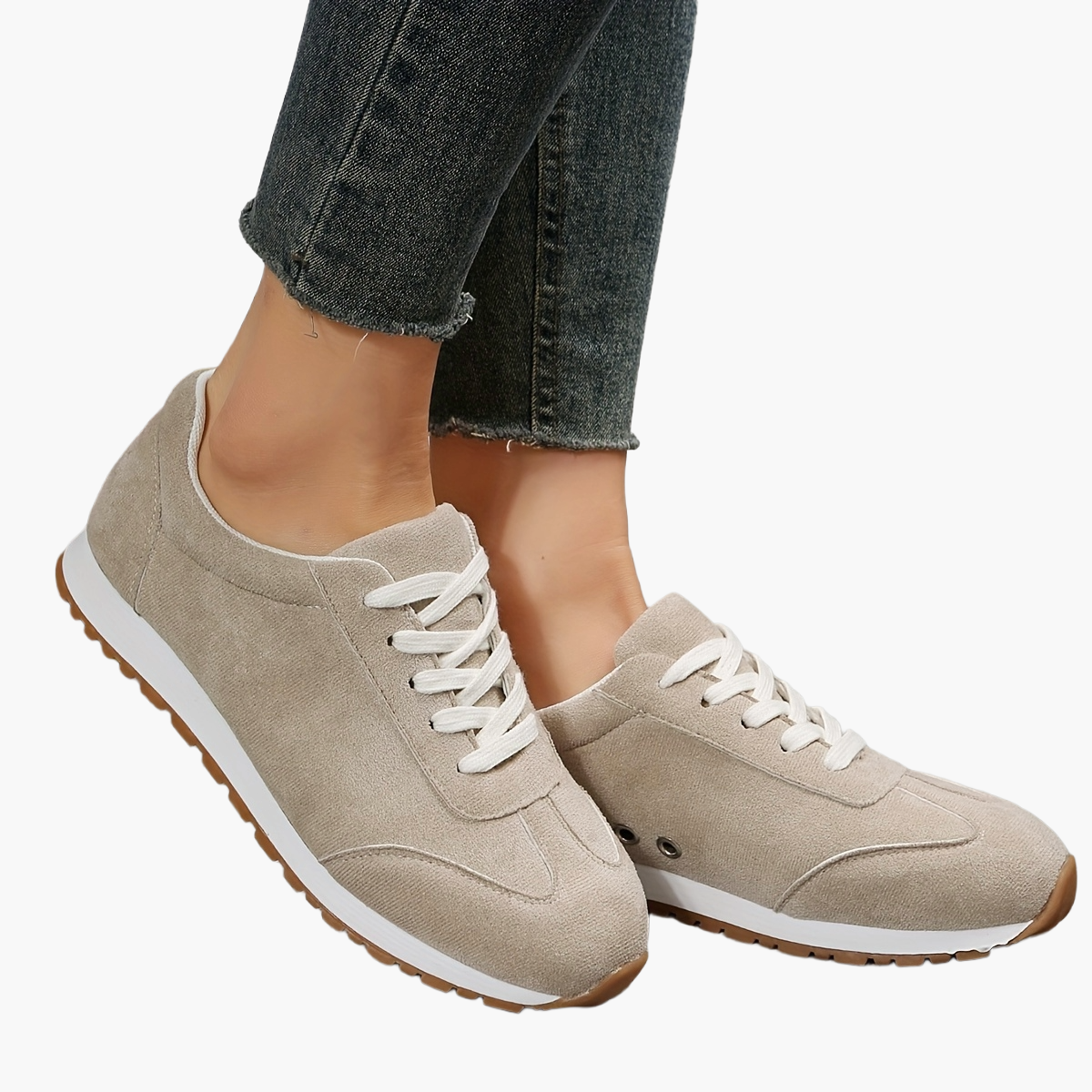 Damen Sneaker Freizeitmode mit Schnürung – Bequeme Alltagsschuhe für Frühling
