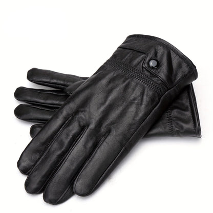 Black gloves with elastic cuffs