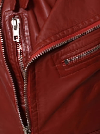 Sleeveless biker vest with zippers and studs