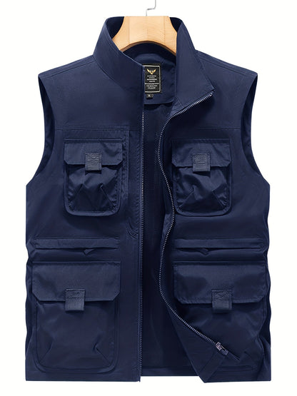 Men's Outdoor Utility Vest with Multiple Pockets for Leisure and Adventure