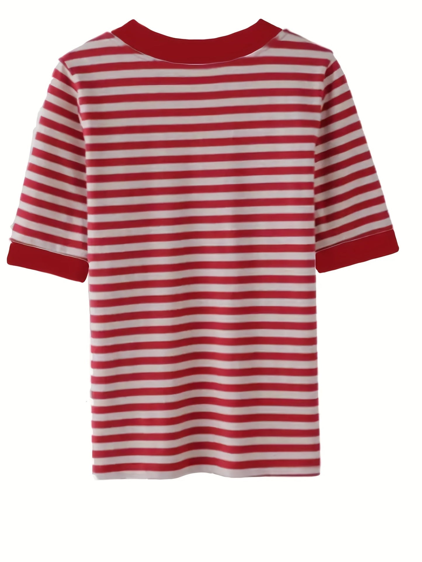 Damen Modernes Streifen T-Shirt mit V-Ausschnitt – Lässiger Alltagsstil
