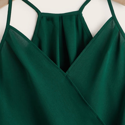Women's Sleeveless Draped Halter Blouse – Elegant Business and Casual Look