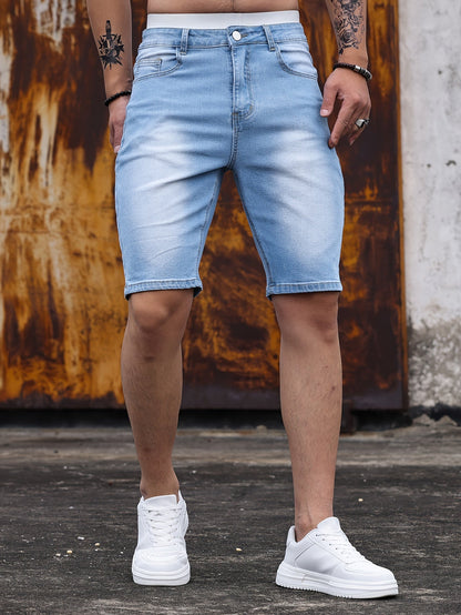 Men's Skinny Fit Jeans Shorts – Fashionable Basics for Everyday and Leisure