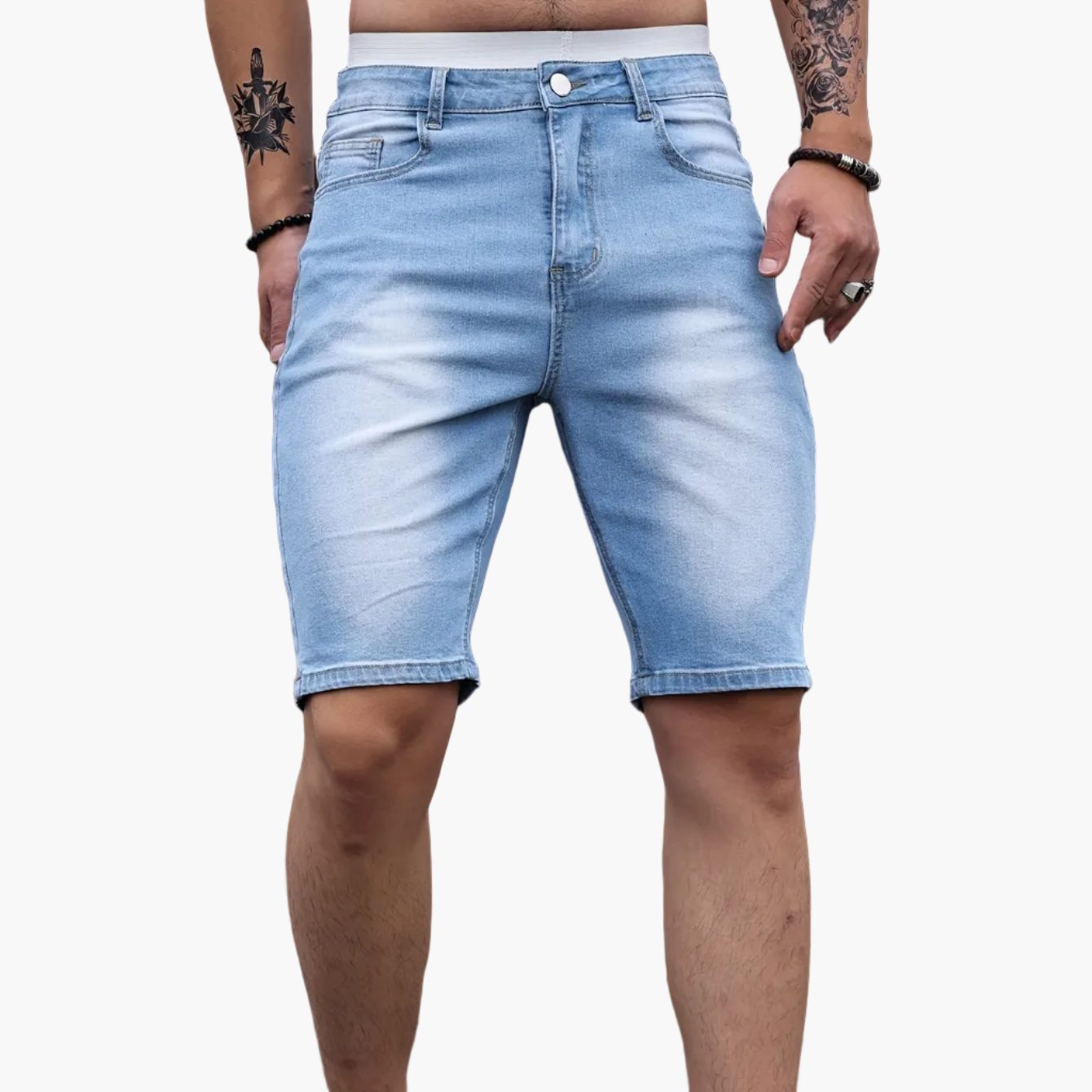 Men's Skinny Fit Jeans Shorts – Fashionable Basics for Everyday and Leisure