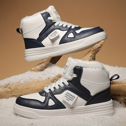 Unisex winter high-top sneakers with lining – warmly lined casual shoes