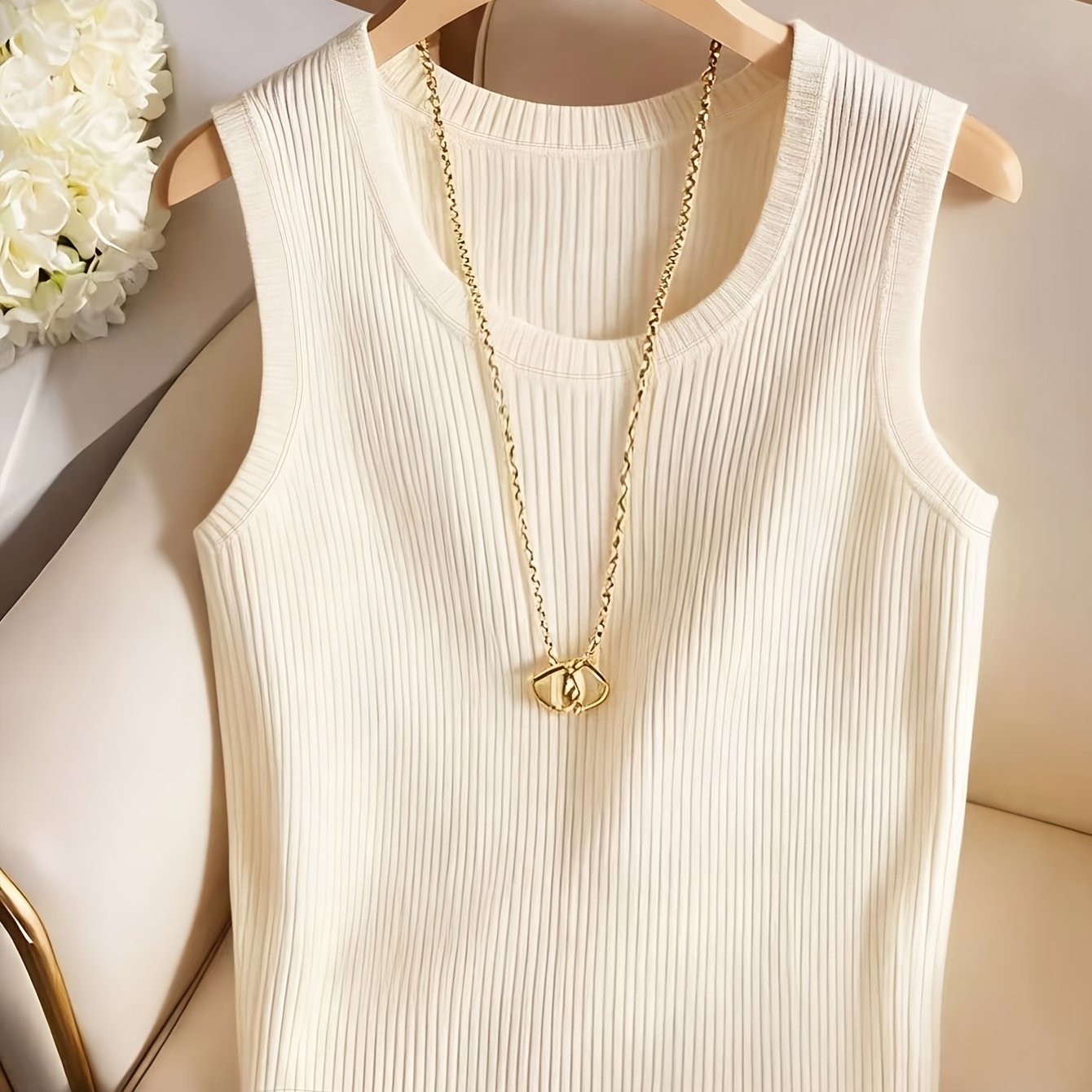 Damen Rippstrick Tanktop Elegant Basic Weste für Alltag und Büro