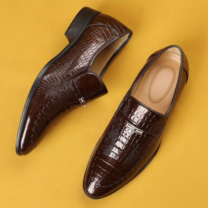 Herren Business-Slipper im eleganten Krokodil-Look – Stilvolle Freizeitschuhe für Büro und Alltag