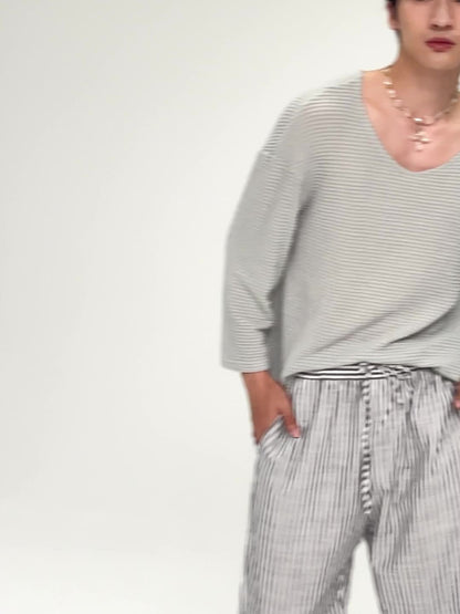 Herren Strickpullover V-Ausschnitt Lockerer Casual Style für Alltag und Freizeit