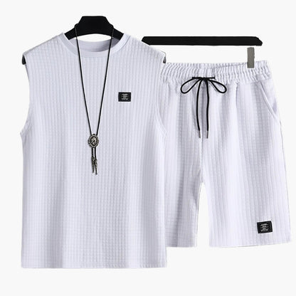 Men's Casual Tank Top Set with Shorts – Fashionable Sleeveless Outfit for Summer & Sports