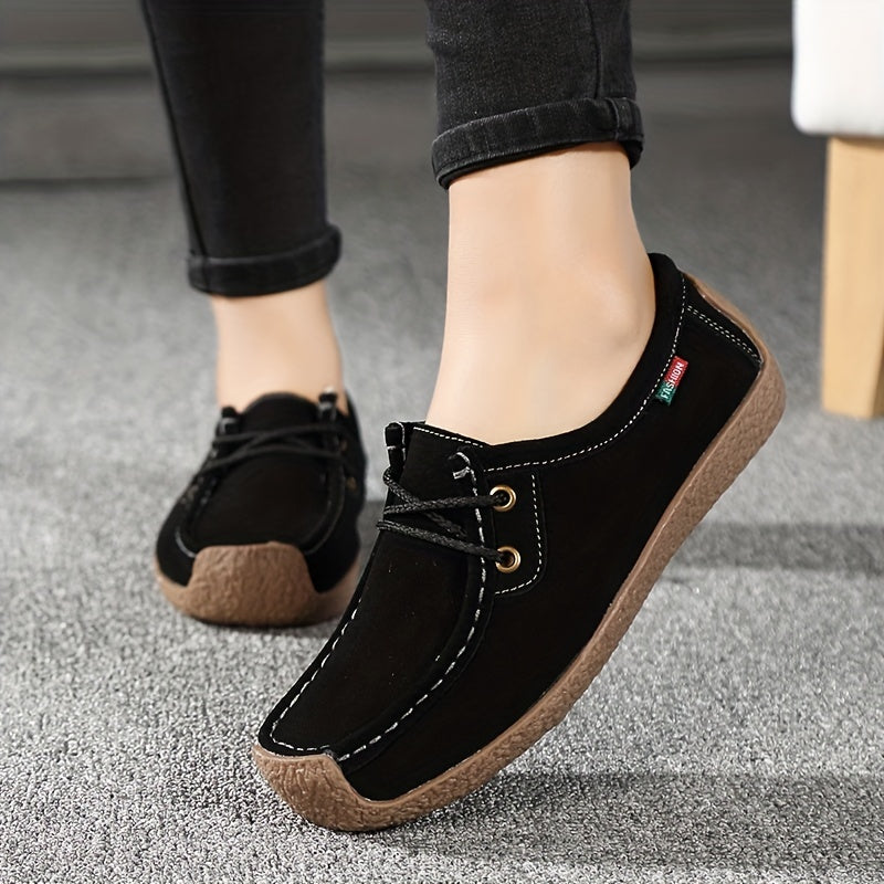 Damen Freizeit-Slipper im Mokassin-Stil – Bequeme Alltags-Schnürschuhe