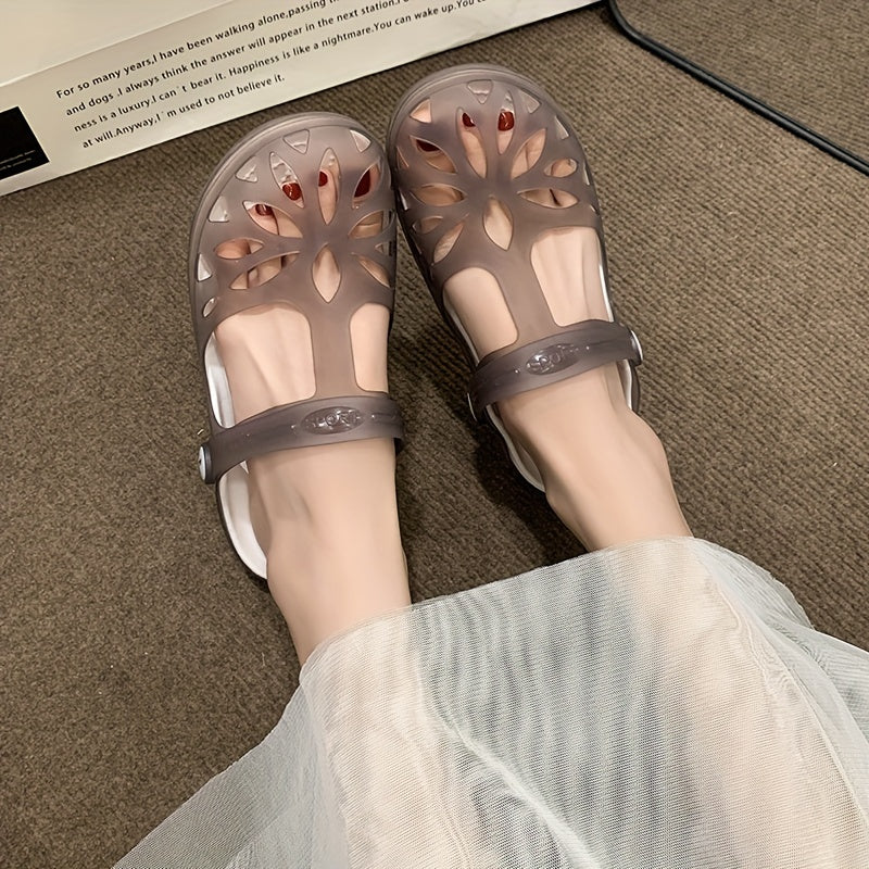 Damen Komfort-Sommersandalen mit Riemen – Alltag & Freizeit, Bequeme Plattform Clogs