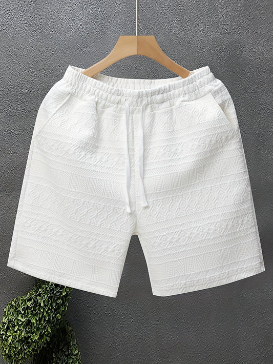 Herren Freizeitshorts mit Prägung – Moderne Geometrische Muster, Sportlich & Stilvoll