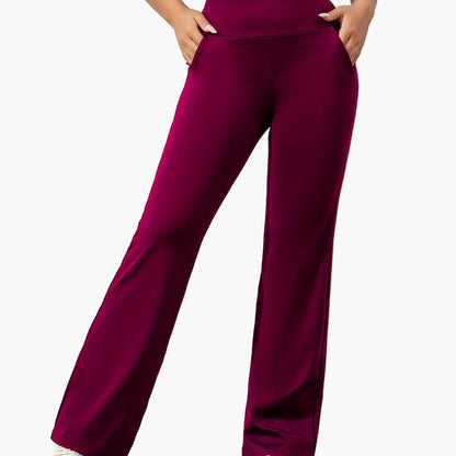 Women's Yoga Flared Pants – Comfortable Casual Pants with Pockets for Sports & Everyday Use