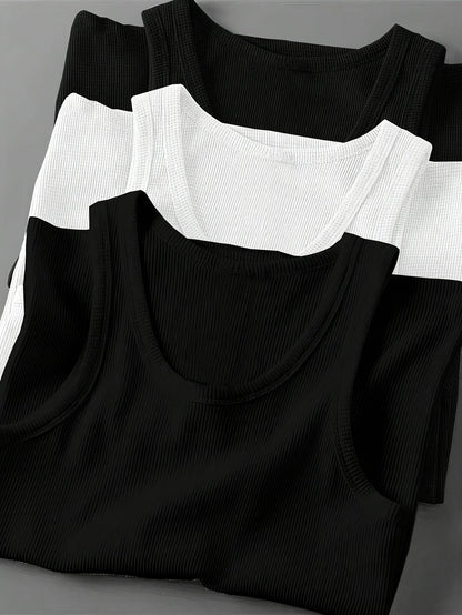 Men's Sporty Ribbed Tank Top – Modern Training and Casual Top
