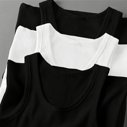 Men's Sporty Ribbed Tank Top – Modern Training and Casual Top