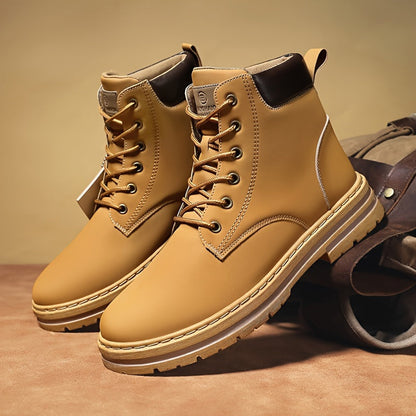 Herren Schnürstiefel Olivgrün mit Profilsohle