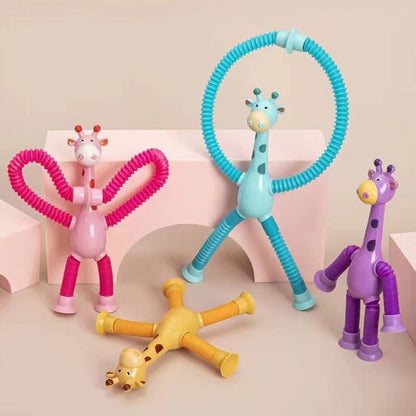 Children's Cartoon Telescopic Giraffe Fidget Toy with Suction Cup – Stress Relief & Sensory Fun