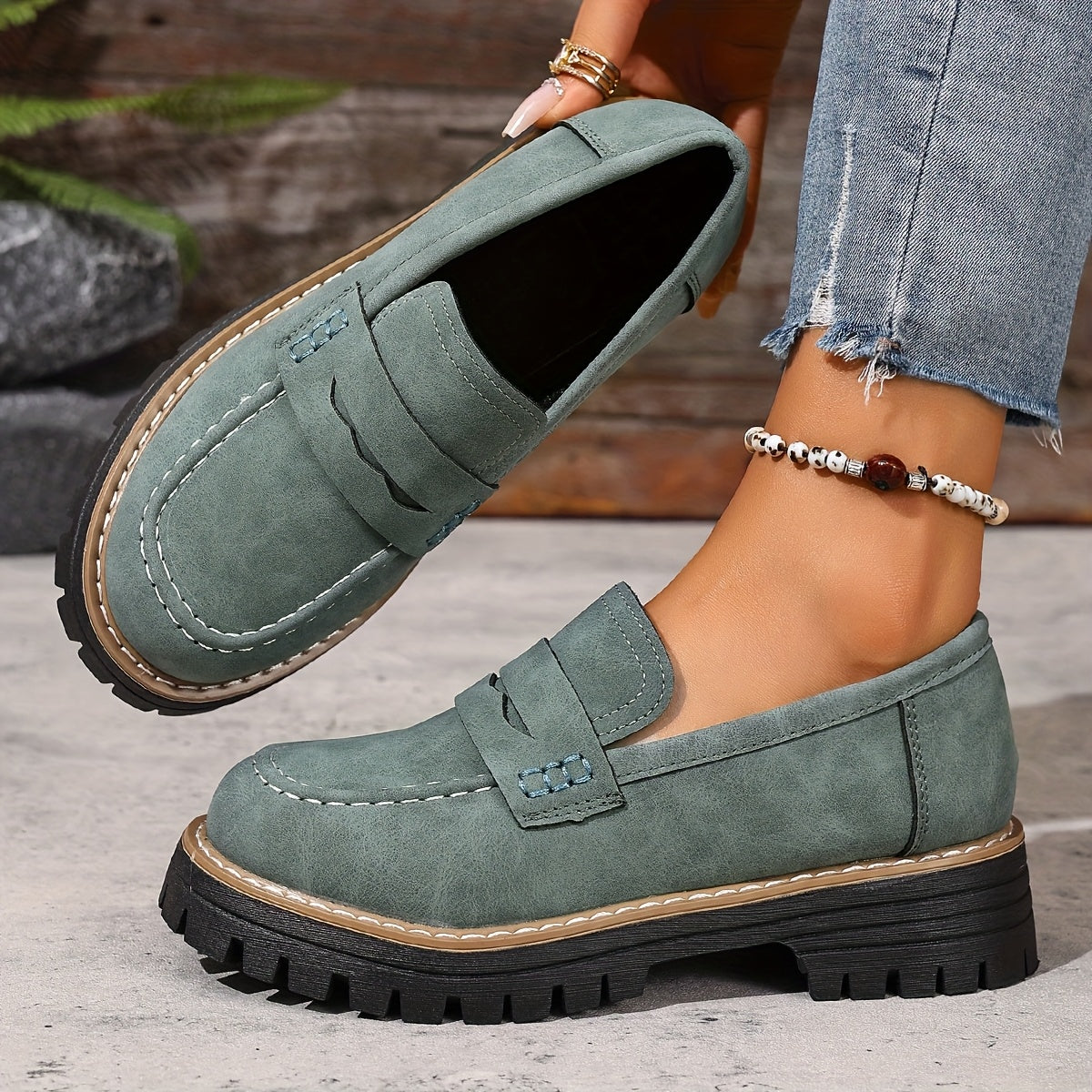 Women's Slippers with Platform – Fashionable Loafers for Everyday and Leisure Wear