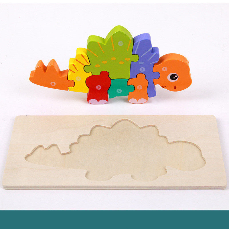 Children's 3D Dinosaur Wooden Puzzle – Educational Toy & Motor Skills Training