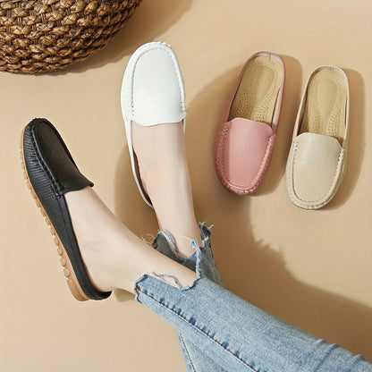 Damen Mokassins Preppy Stil Penny-Loafer Bequem Alltagsschuhe
