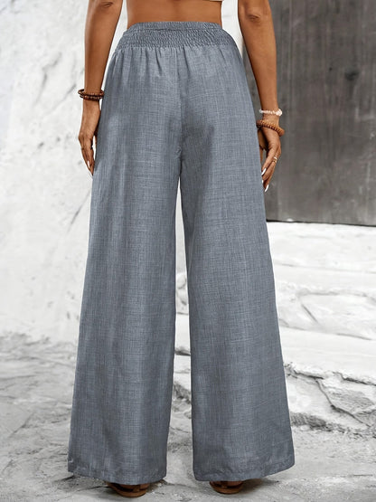 Women's Wide Elegant Pants with Elastic Waistband – Perfect for Everyday and Leisure