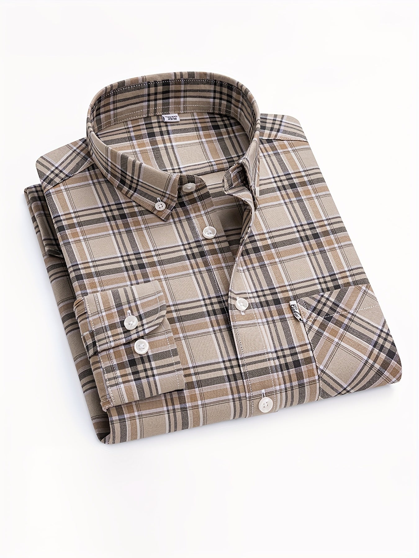 Men's Casual Shirt Checked – Modern Long-Sleeve Shirt for Everyday & Office