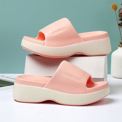 Women's Platform Slide Sandals with Open Toe – Comfortable Summer House Slippers for Everyday and Leisure Use