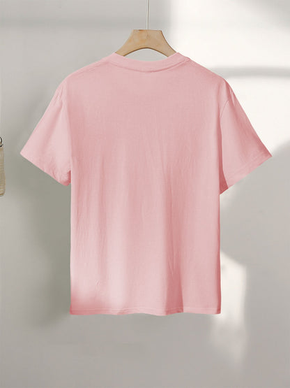 Women's T-shirt with Abstract Face Print, Modern Art Style, Casual Fashion