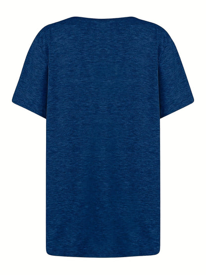 Damen Sommer-Shirt mit asymmetrischem Ausschnitt und Knopfdetails – Freizeit & Alltagsstil