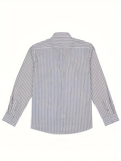 Herren Slim Fit Streifenhemd – Modernes Business & Freizeit Langarmhemd