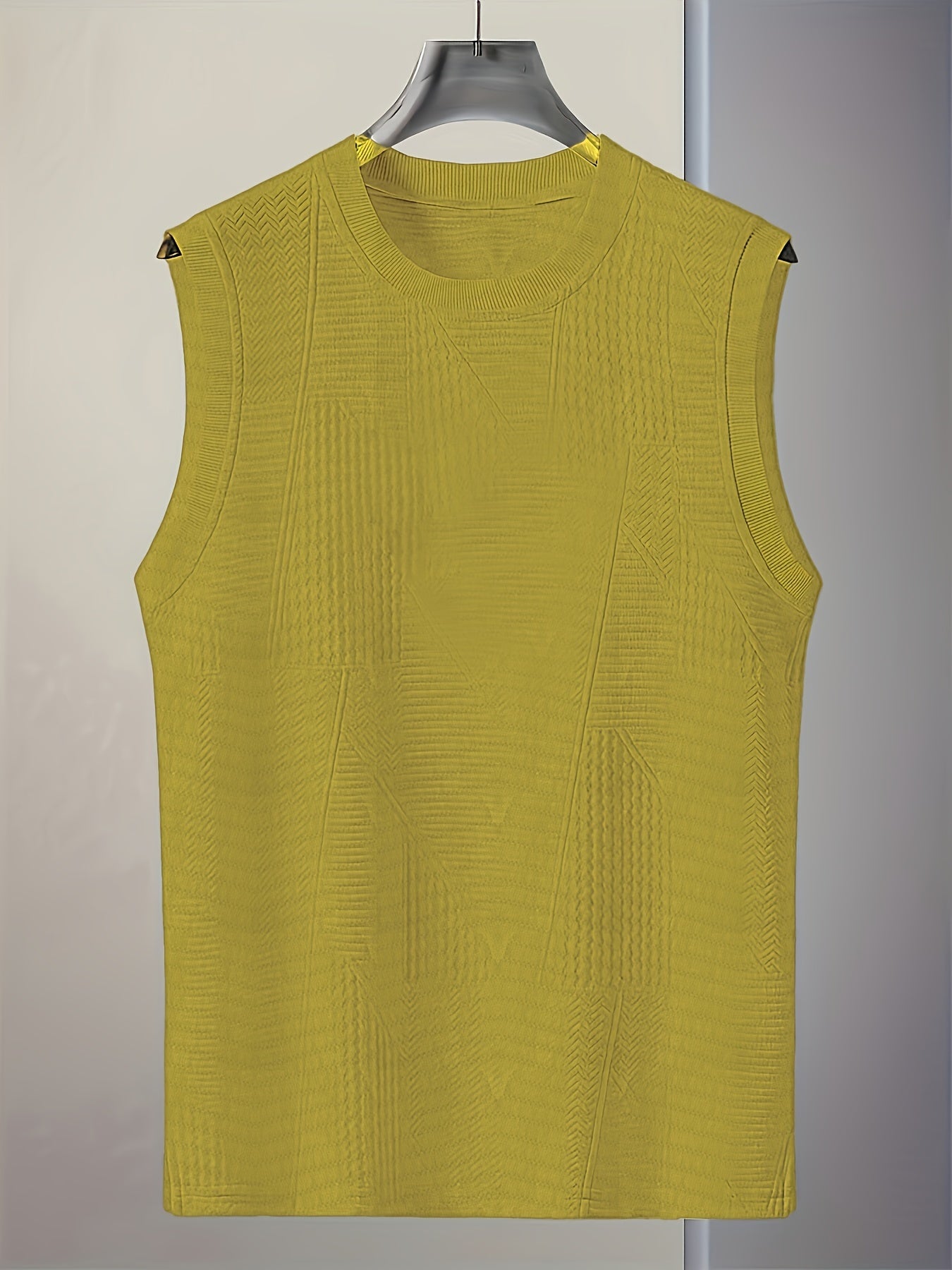 Men's Sleeveless Casual Tank Top – Modern Textured Design, Summer Leisure Shirt