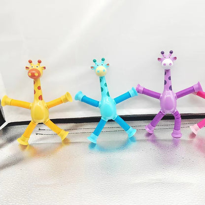 Children's Cartoon Telescopic Giraffe Fidget Toy with Suction Cup – Stress Relief & Sensory Fun