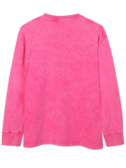 Unisex long-sleeve shirt in a washed look, crew-neck vintage sweatshirt