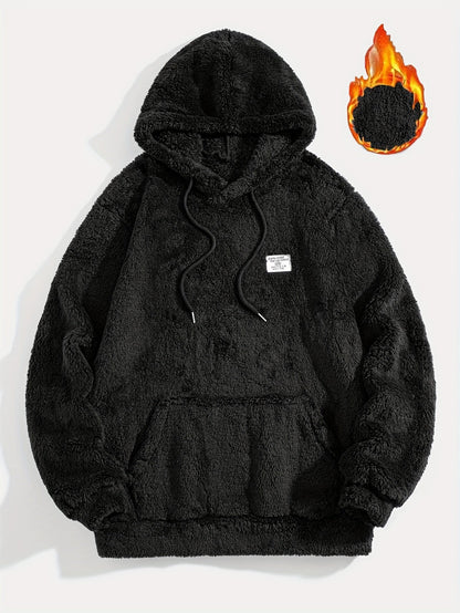 Unisex teddy fleece hoodie with a kangaroo pocket and hood