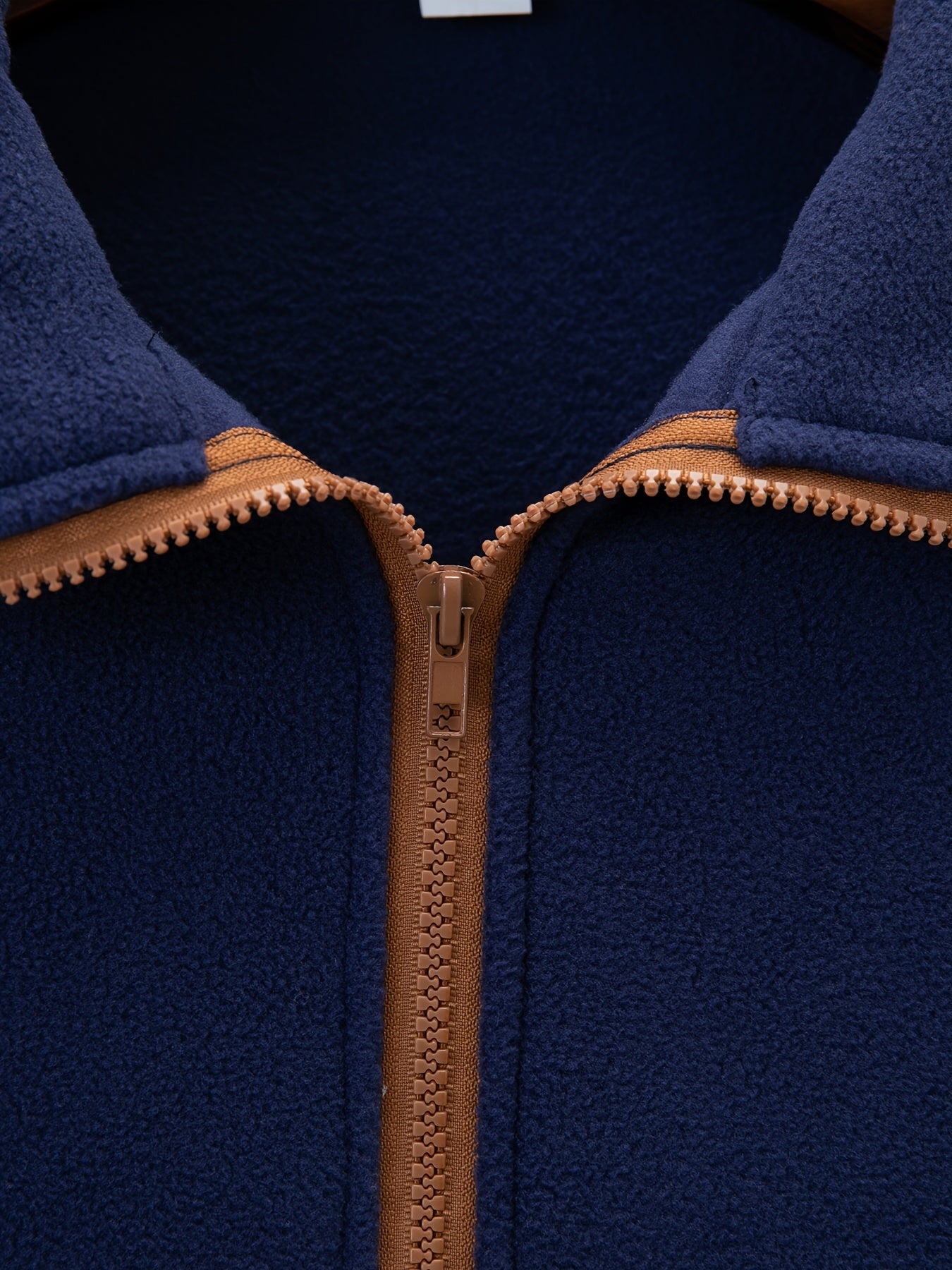Men's Fleece Pullover with Stand Collar and Zipper, Warm Fleece Top