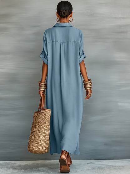 Women's Maxi Shirt Dress in Casual Boho Style for Vacation and Summer