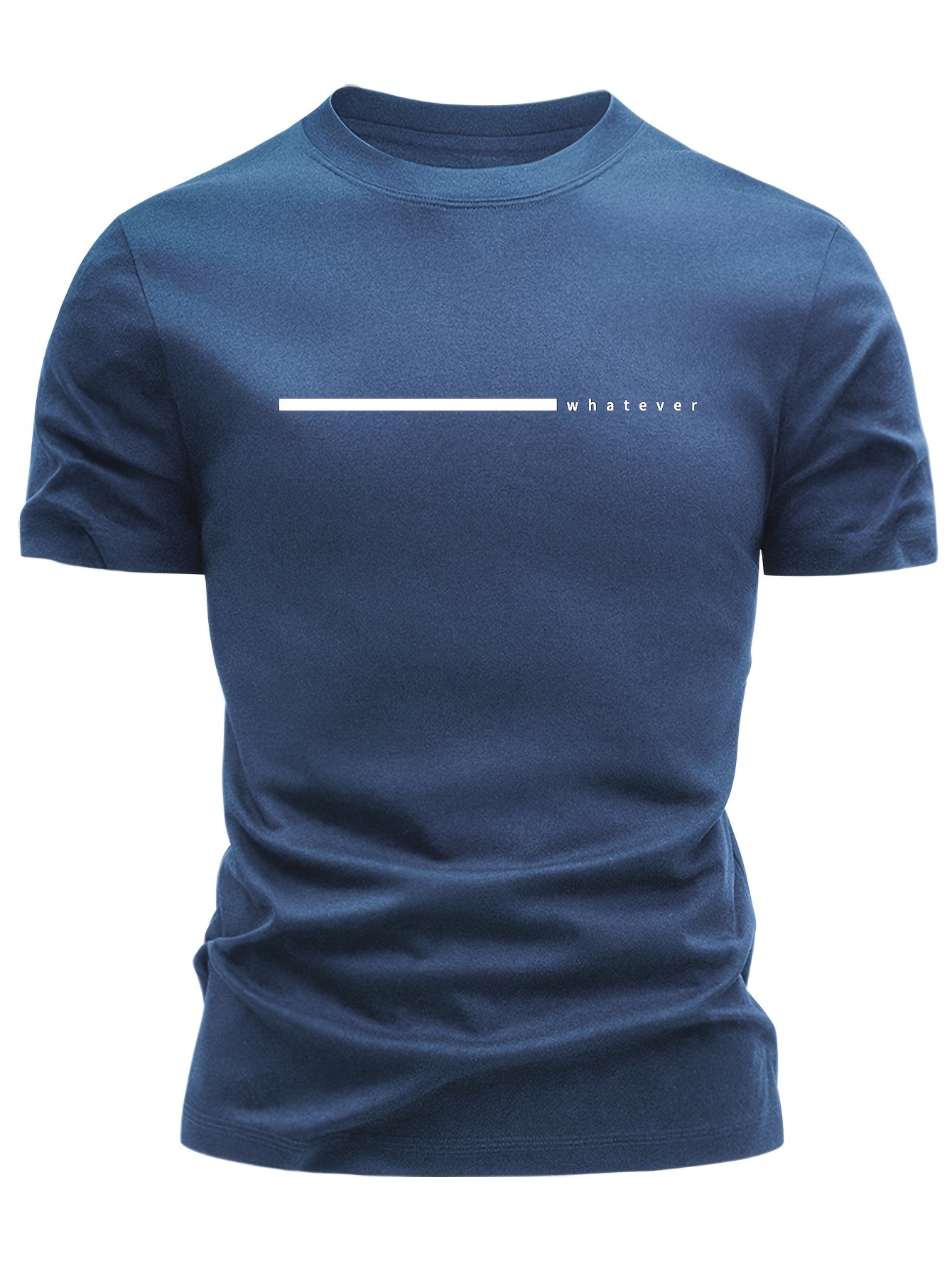 Men's T-shirt with minimalist "whatever" print, casual style, modern design, for everyday wear and leisure
