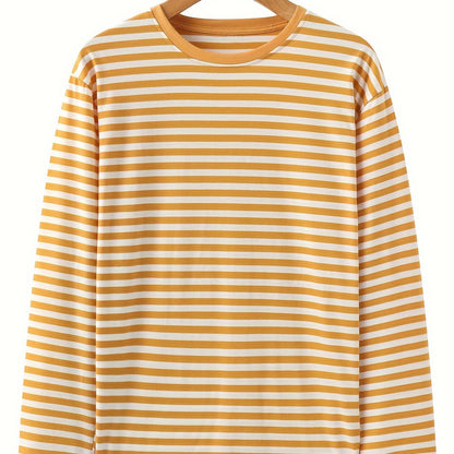 Striped long-sleeve crew-neck shirt for women and men